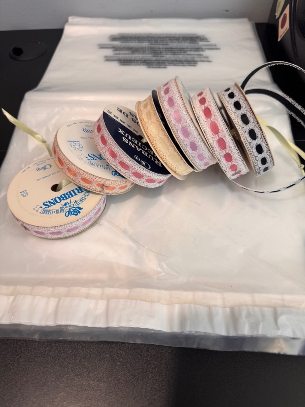 Decorative Lace Ribbon Set - Pink, Peach, Cream, Black